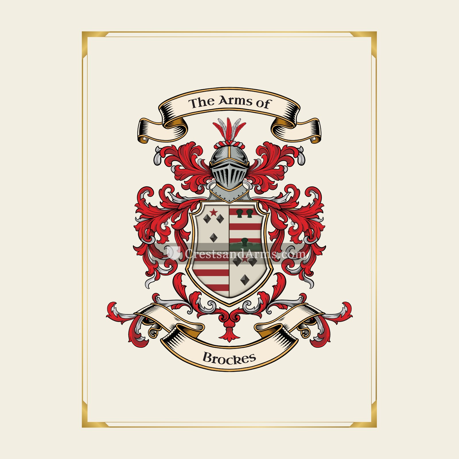 With gold border