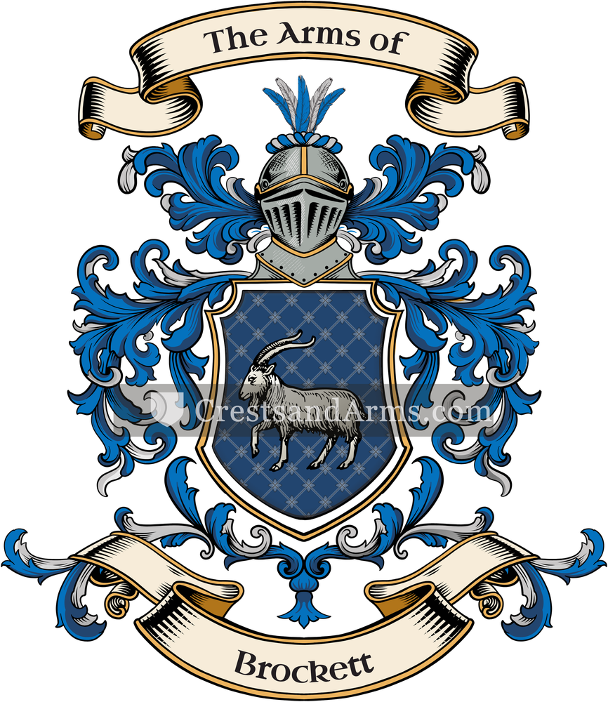 The Brockett coat of arms, drawn from the recorded blazon