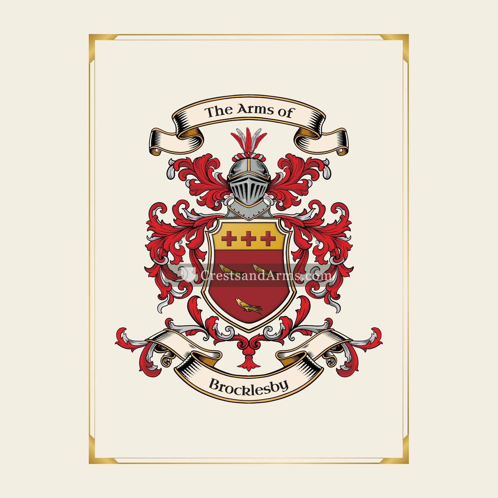 With gold border