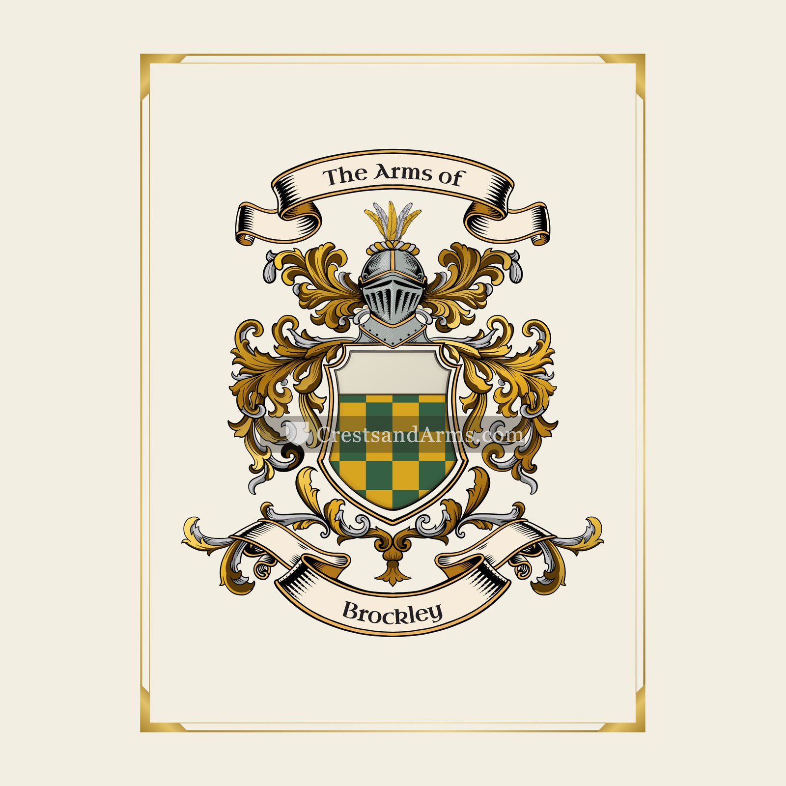 With gold border