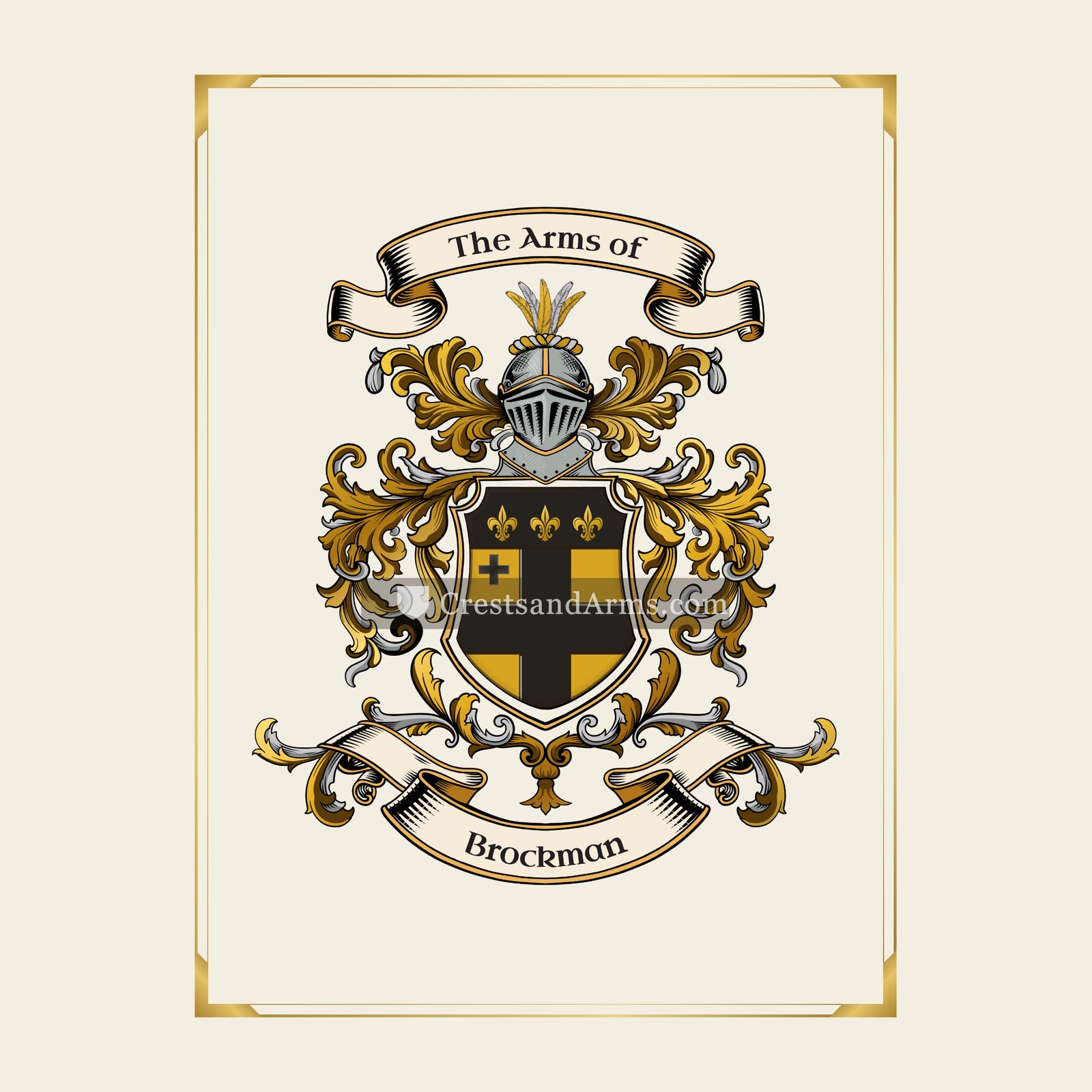 With gold border
