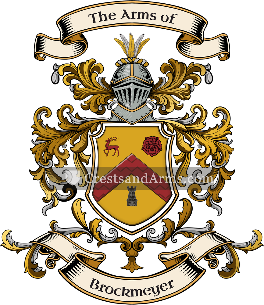 The Brockmeyer coat of arms, drawn from the recorded blazon