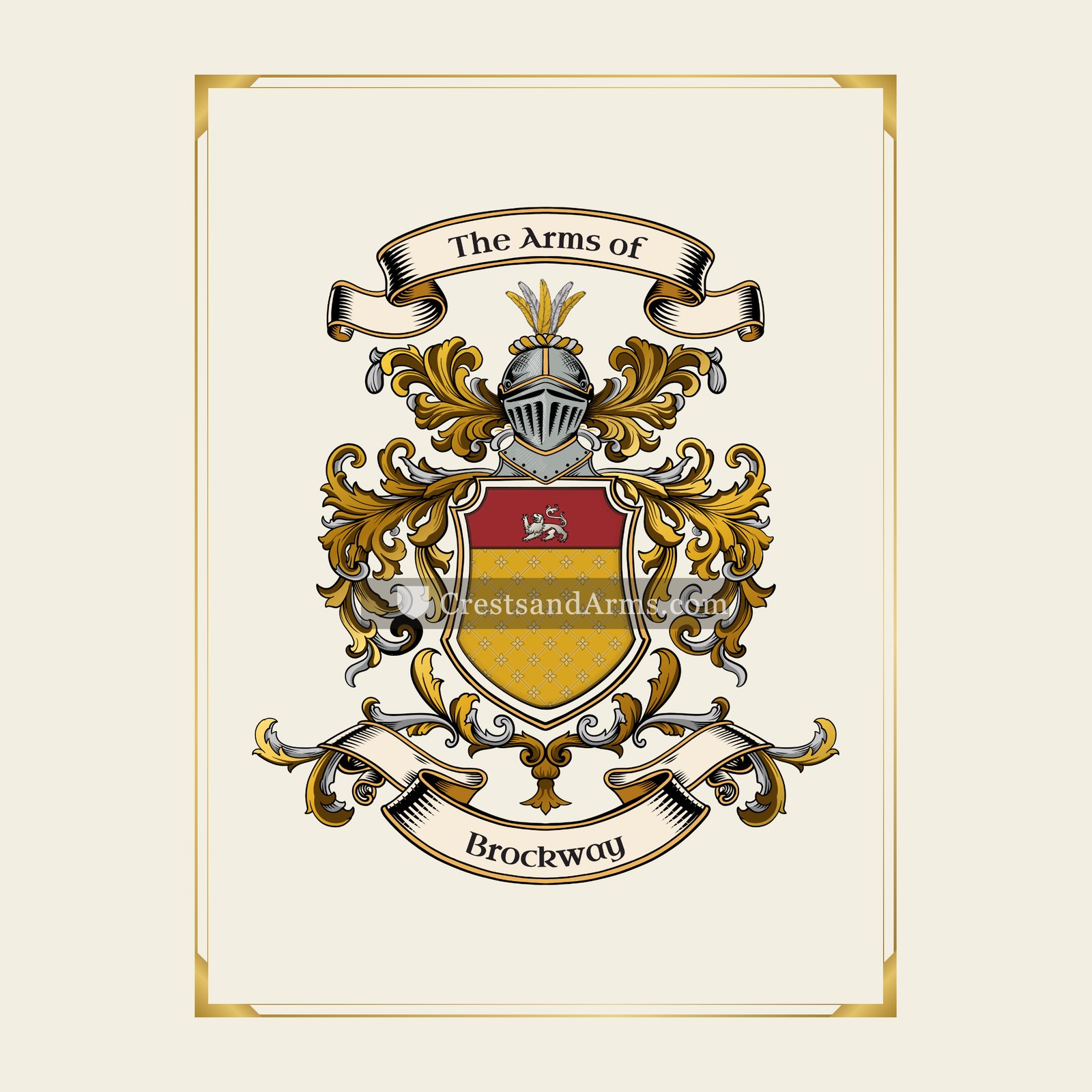 With gold border