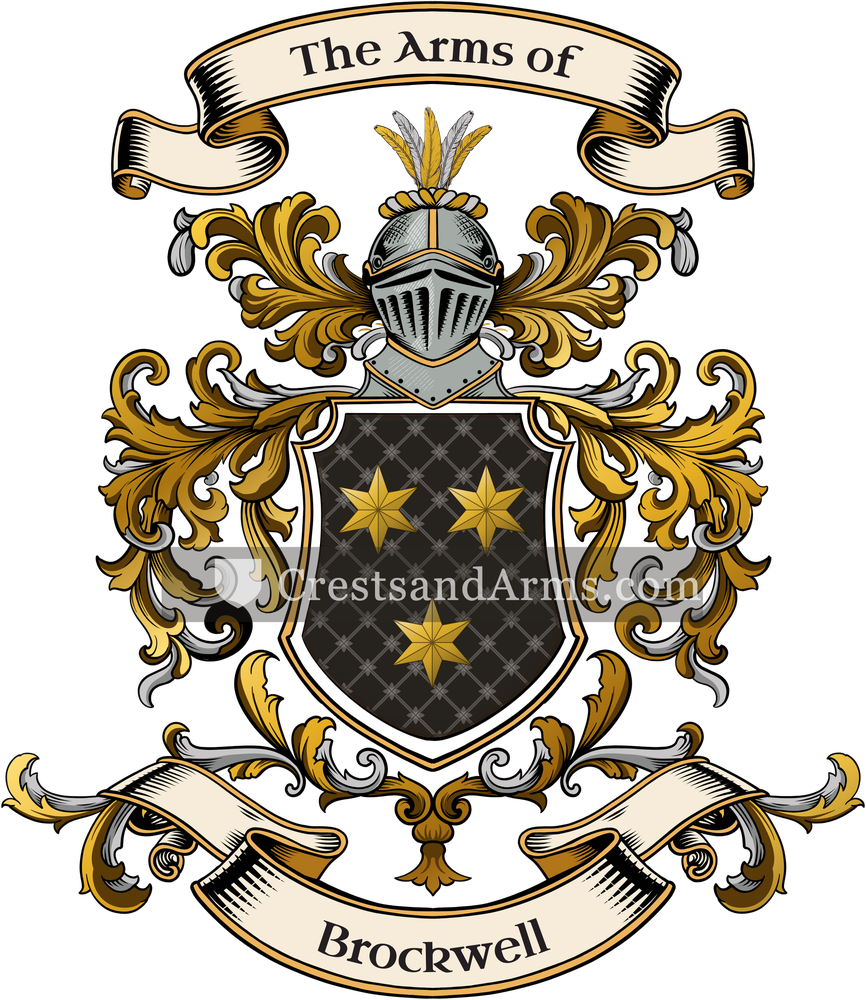 The Brockwell coat of arms, drawn from the recorded blazon