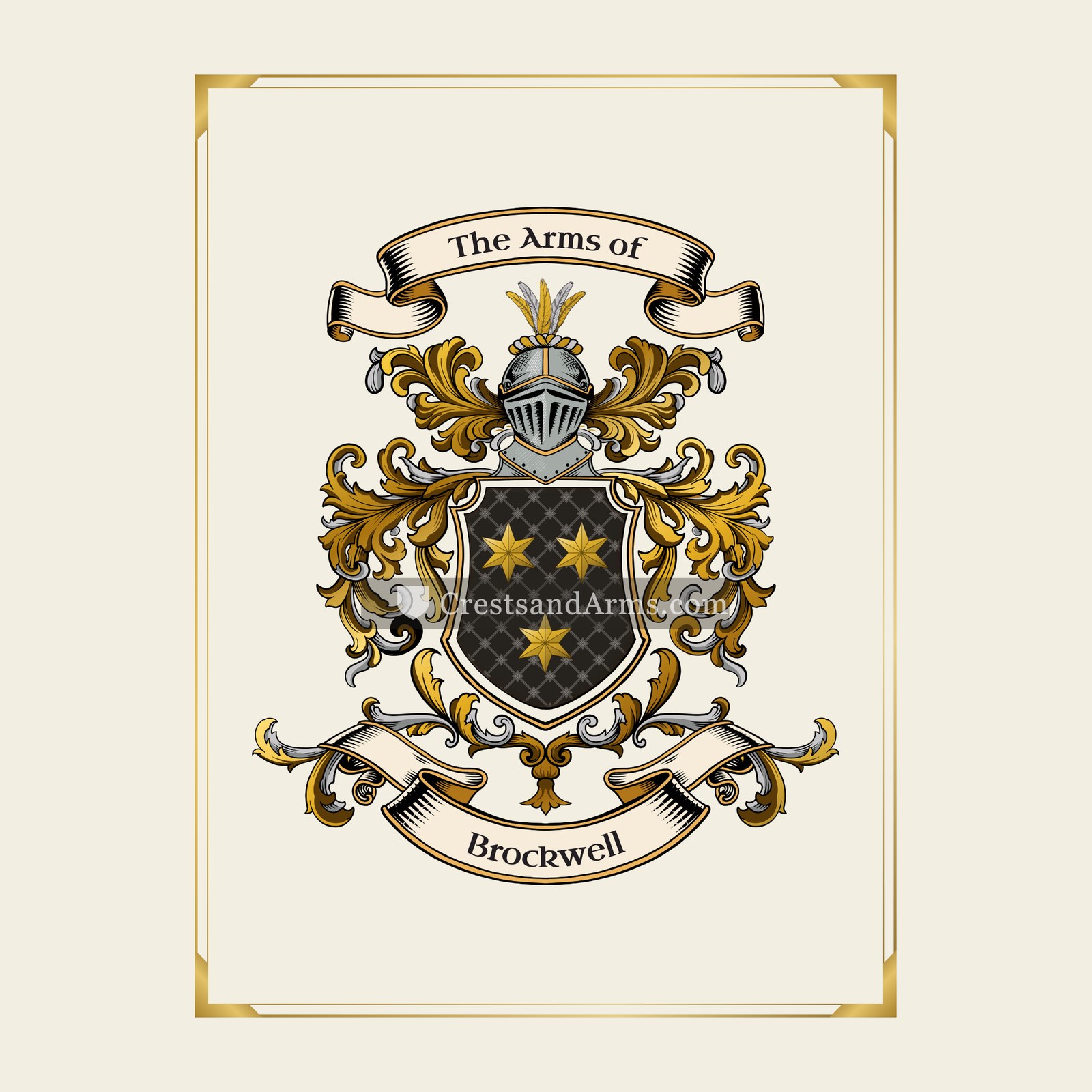 With gold border