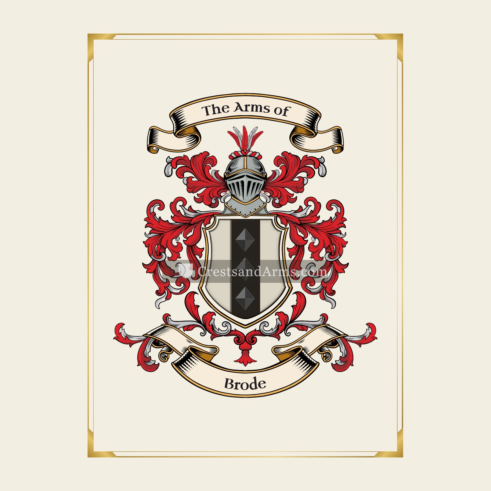 With gold border