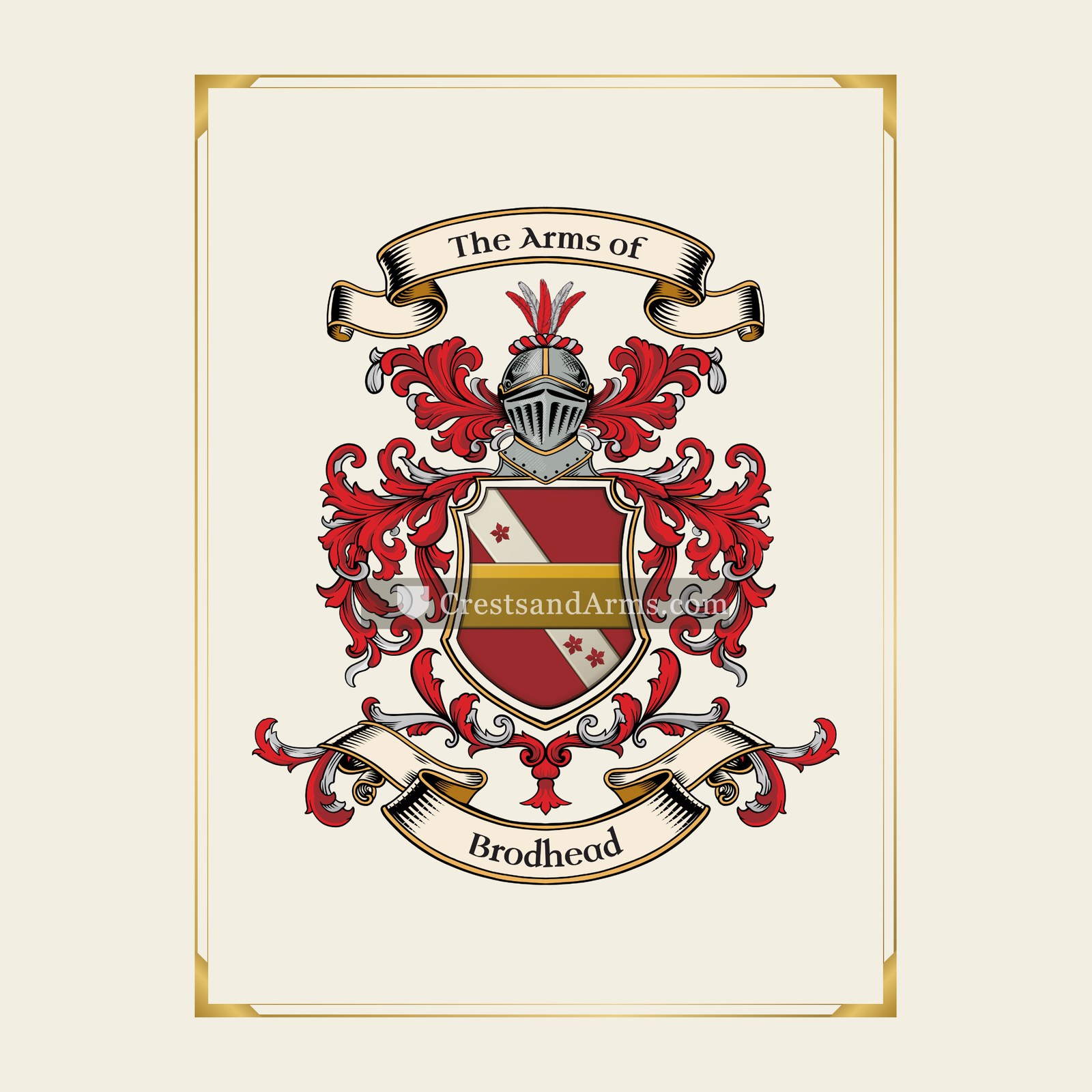 With gold border