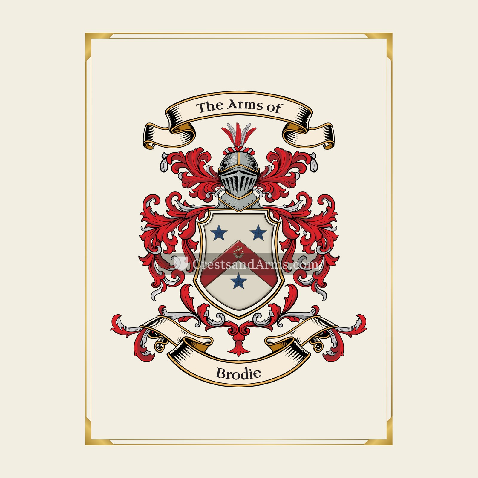 With gold border