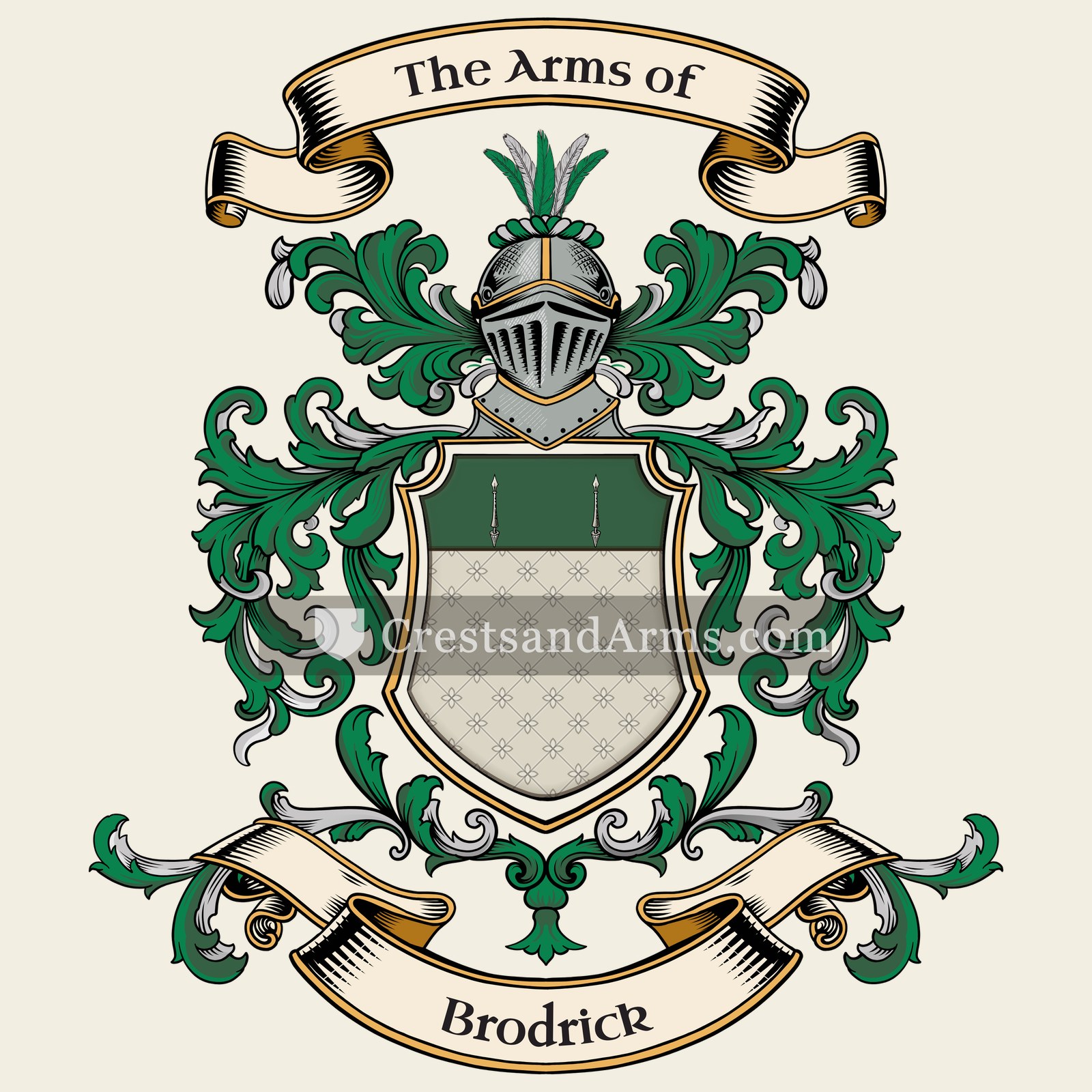 The Brodrick coat of arms, drawn from the recorded blazon