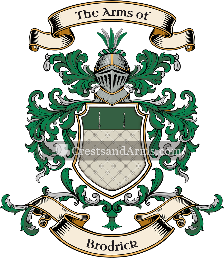 The Brodrick coat of arms, drawn from the recorded blazon