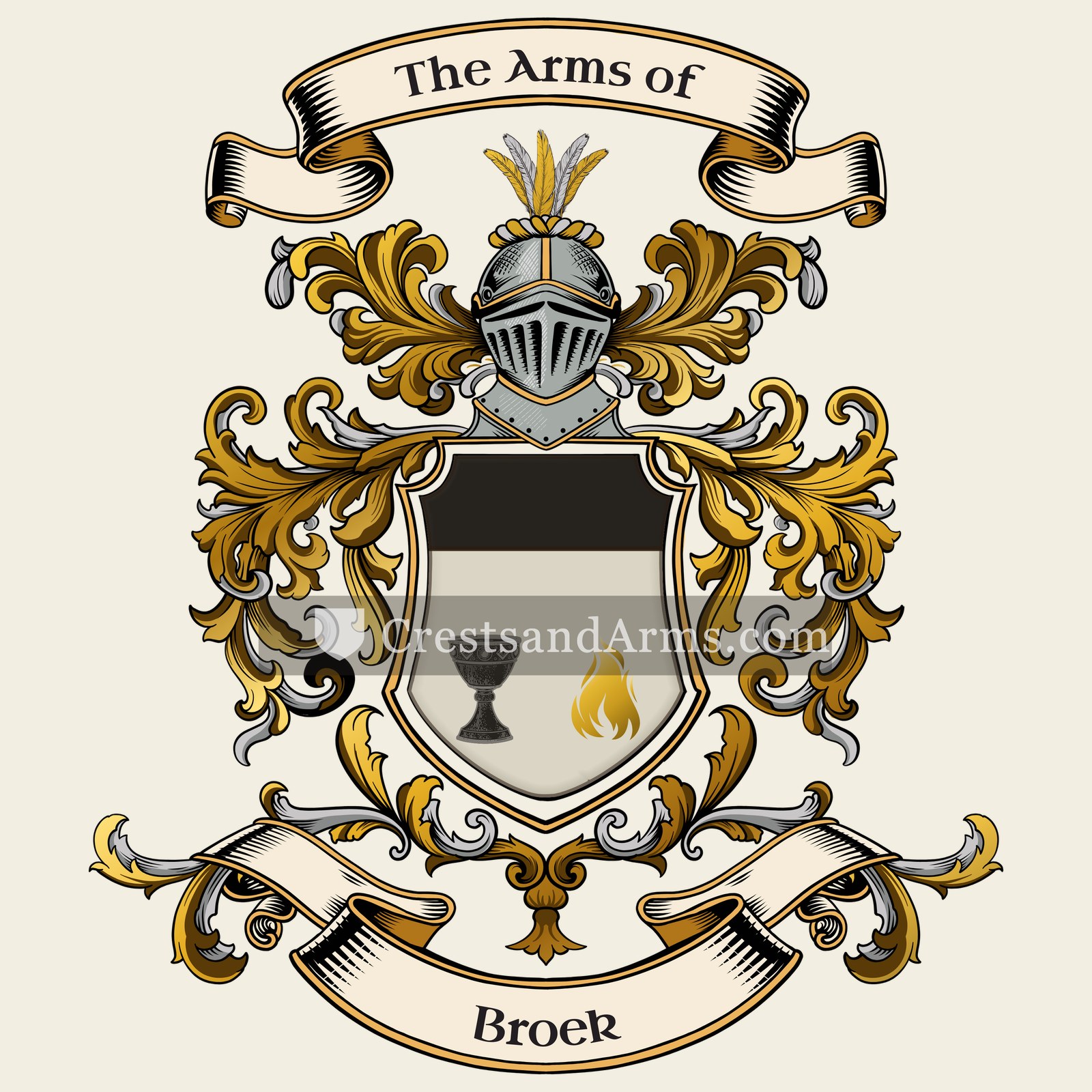 The Broek coat of arms, drawn from the recorded blazon