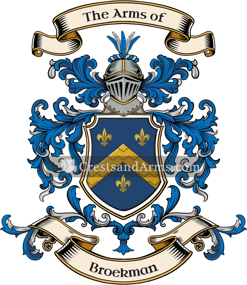 The Broekman coat of arms, drawn from the recorded blazon