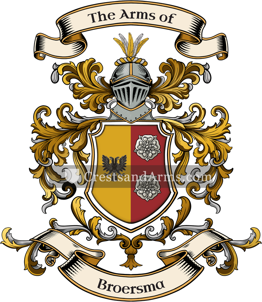 The Broersma coat of arms, drawn from the recorded blazon