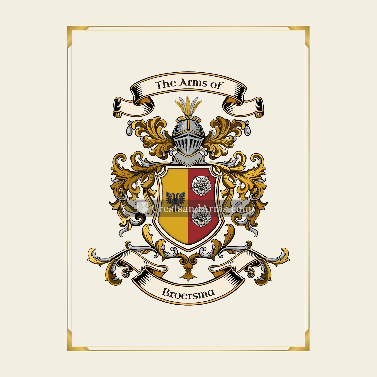 With gold border