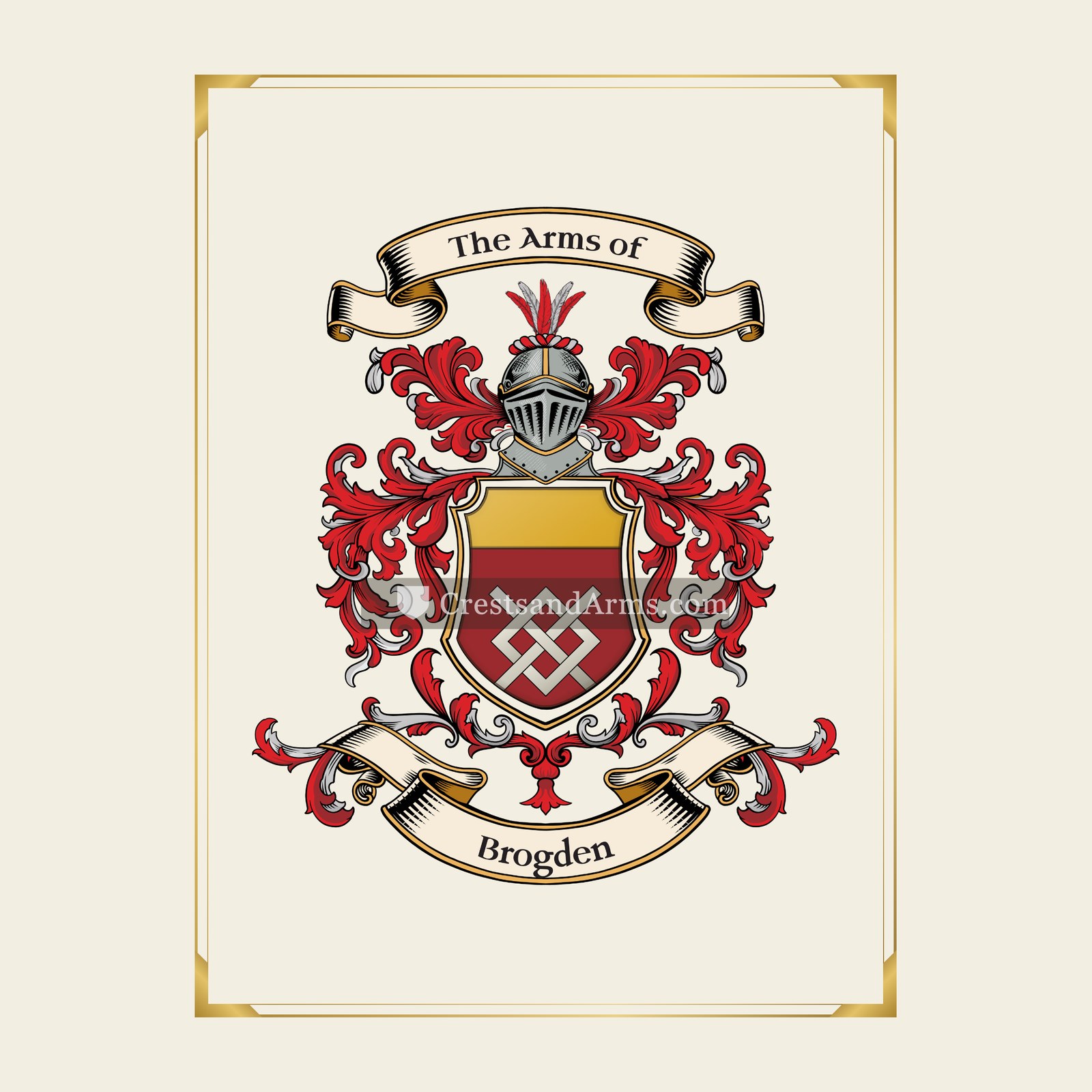 With gold border