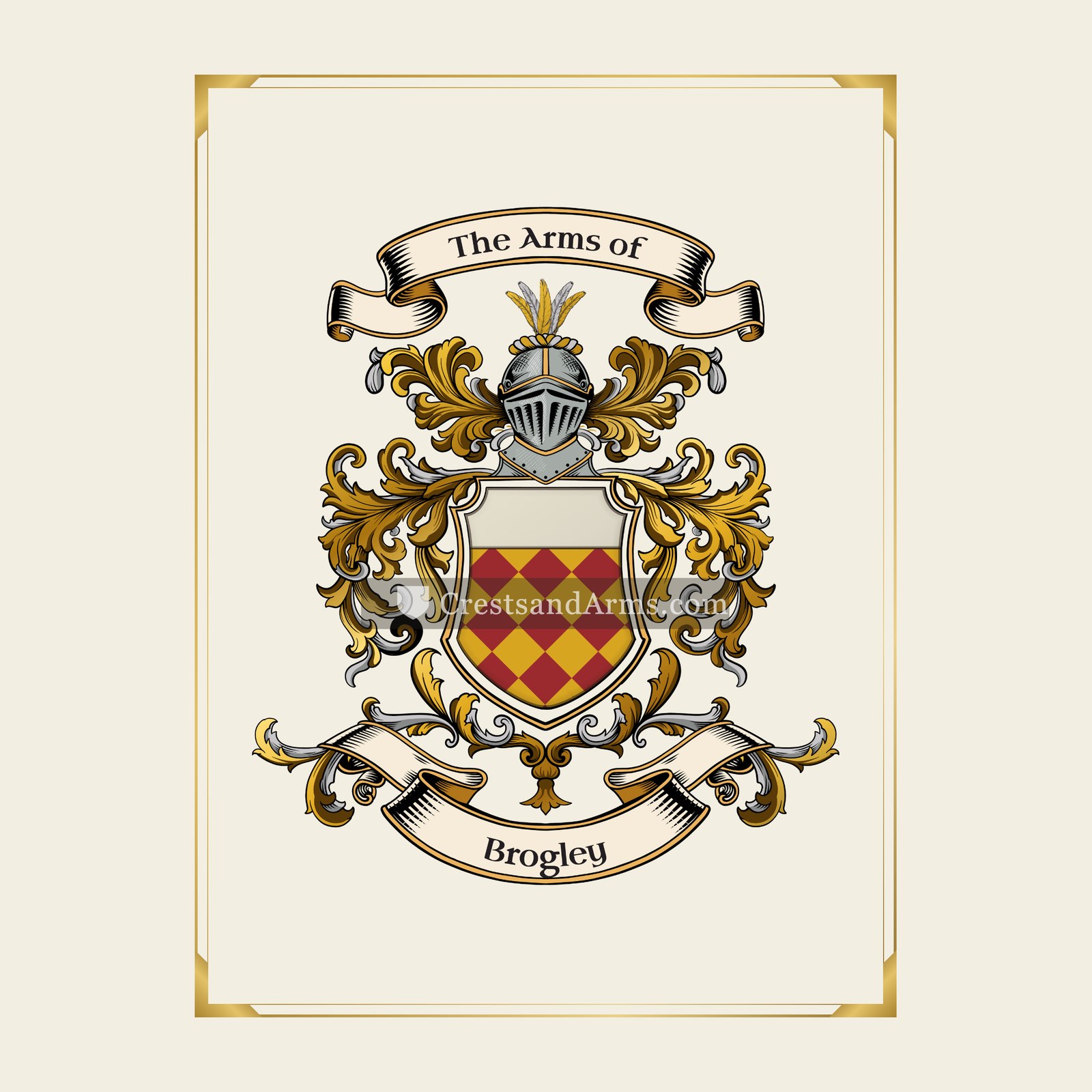 With gold border