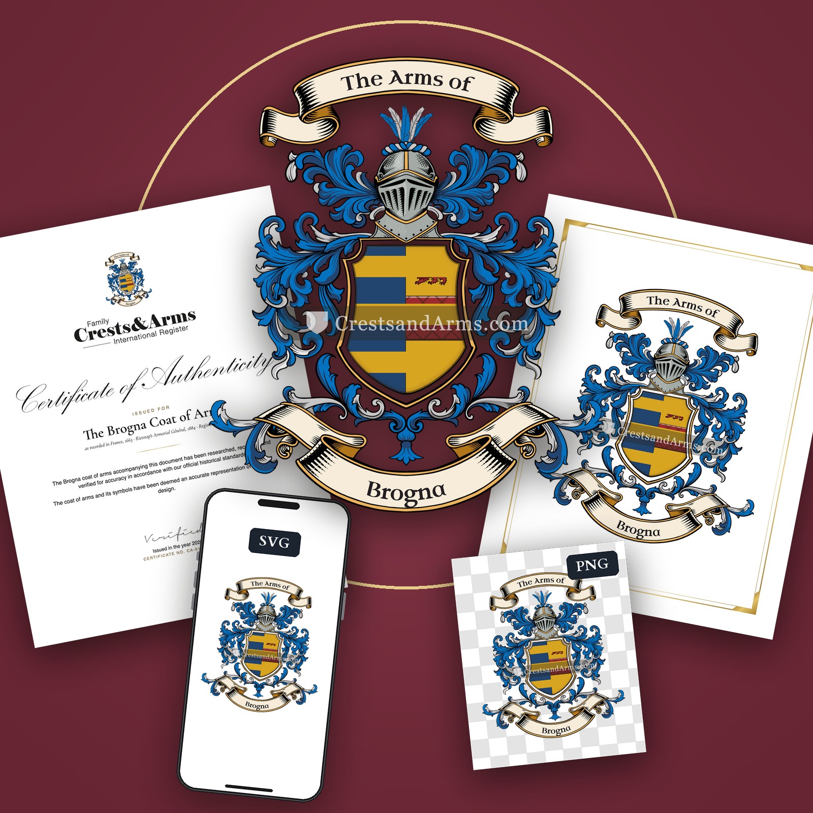 The Brogna arms on the coat of arms — digital pack
