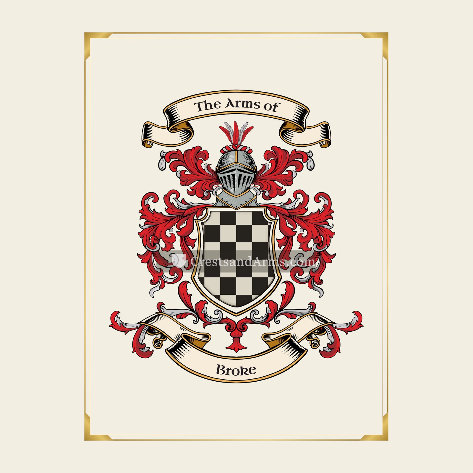 With gold border
