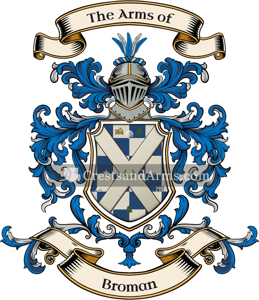 The Broman coat of arms, drawn from the recorded blazon