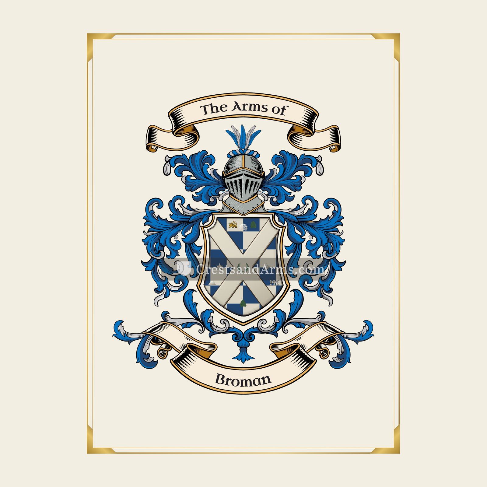 With gold border