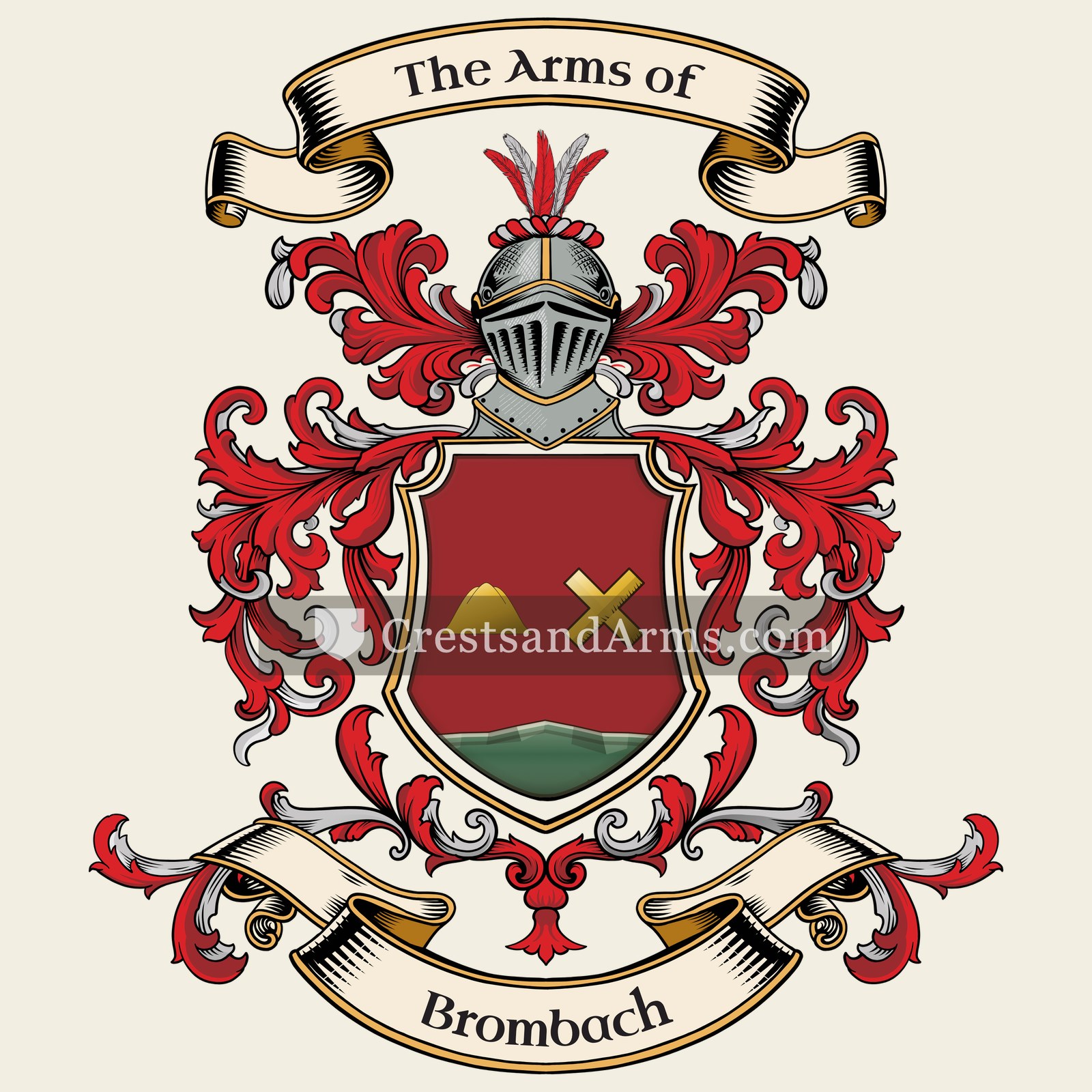 The Brombach coat of arms, drawn from the recorded blazon