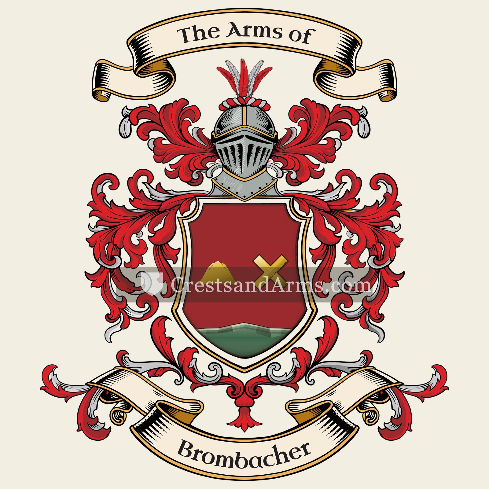The Brombacher coat of arms, drawn from the recorded blazon