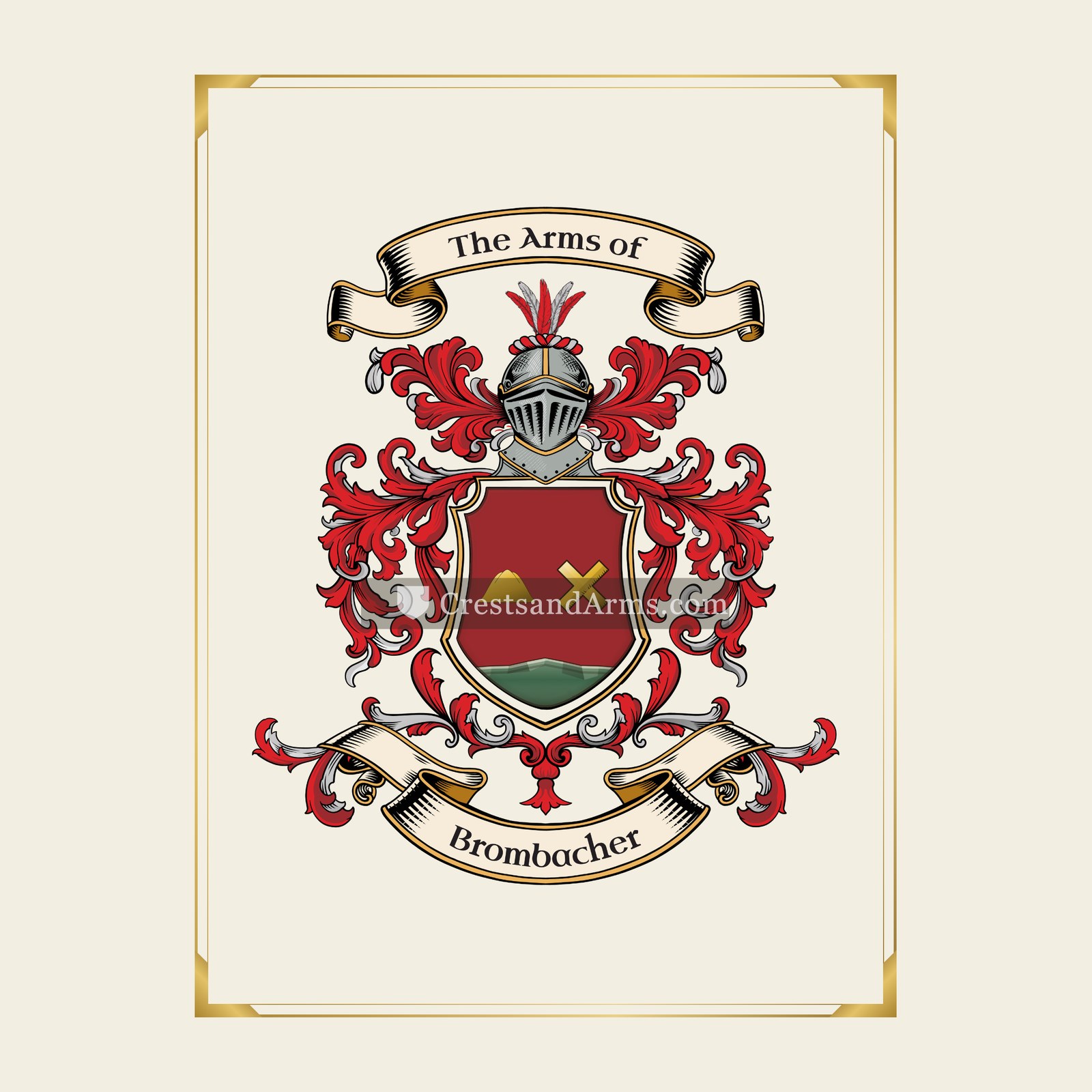 With gold border