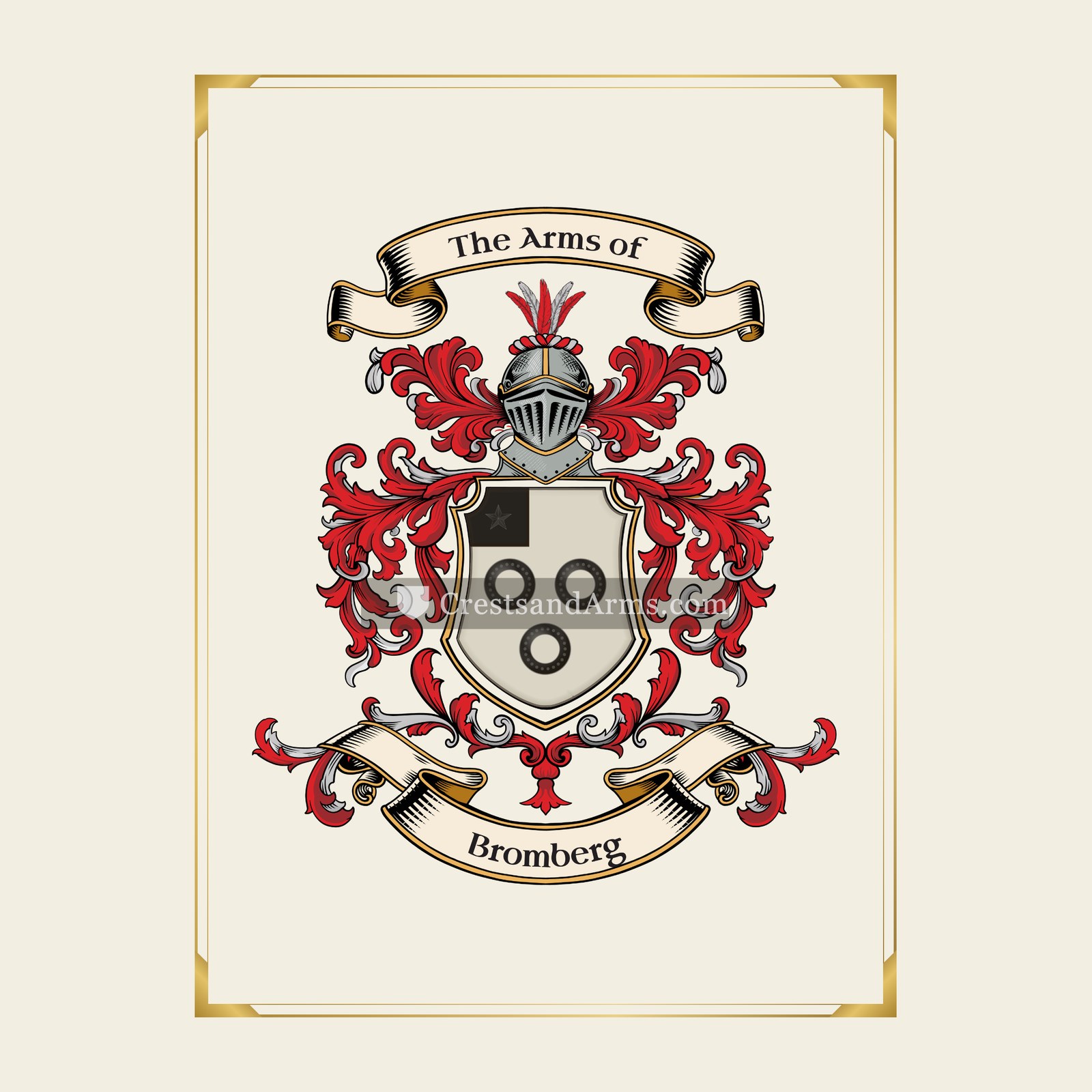 With gold border