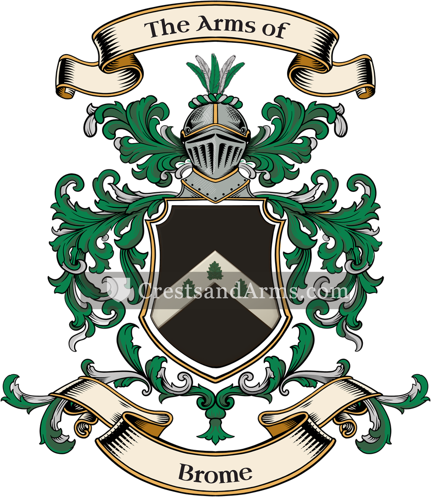 The Brome coat of arms, drawn from the recorded blazon