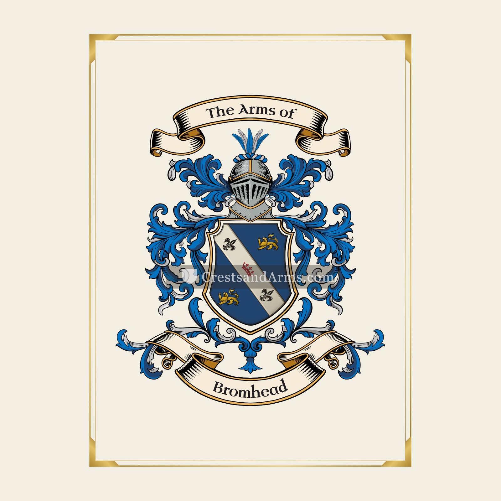 With gold border
