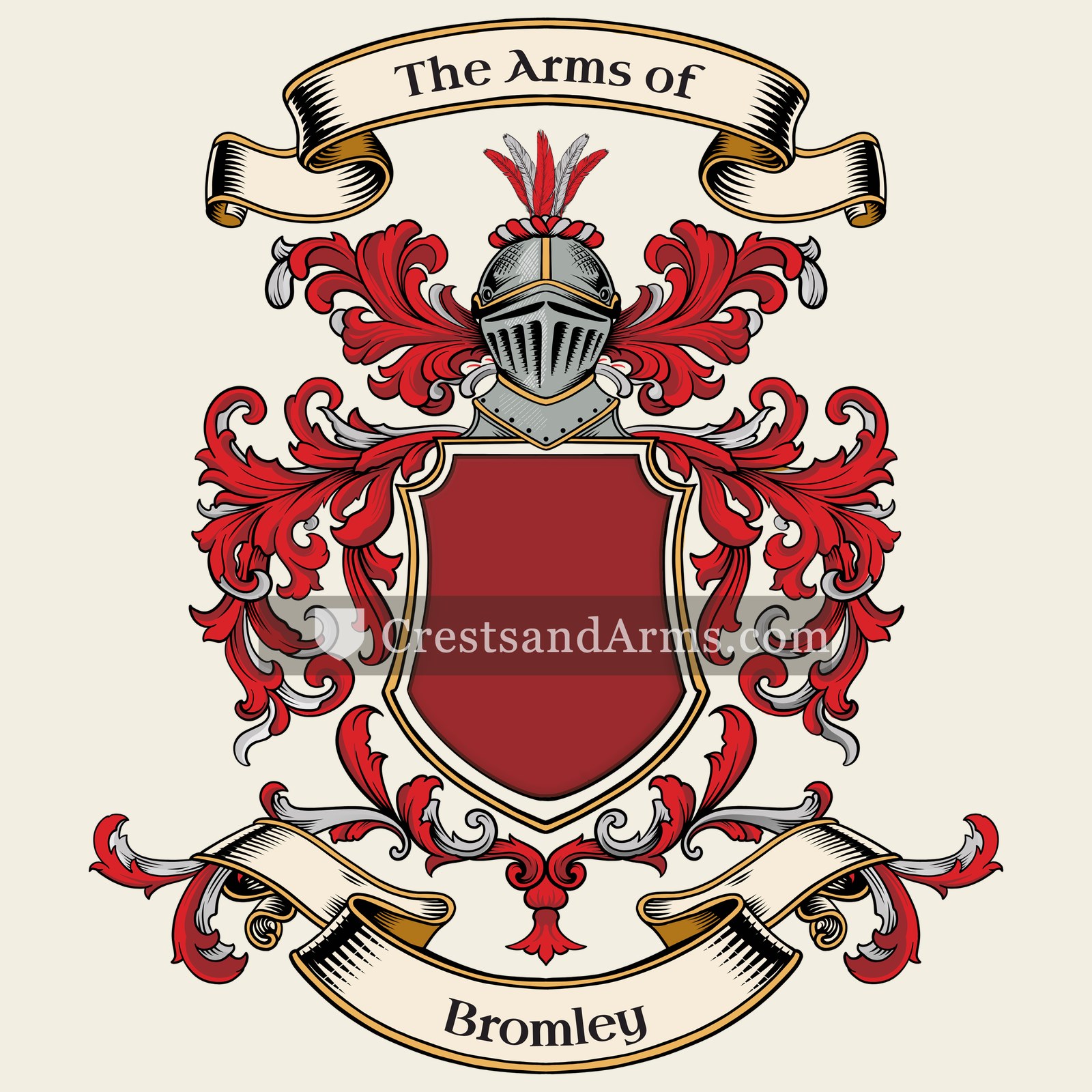 The Bromley coat of arms, drawn from the recorded blazon