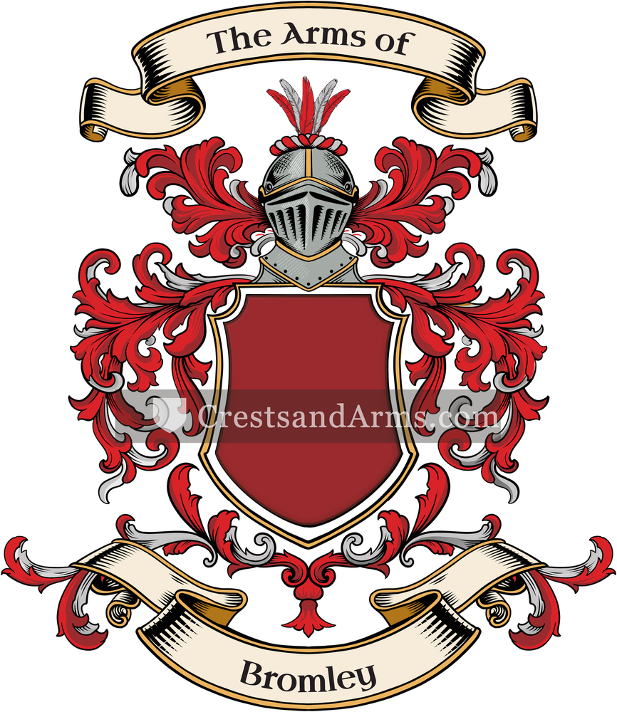 The Bromley coat of arms, drawn from the recorded blazon
