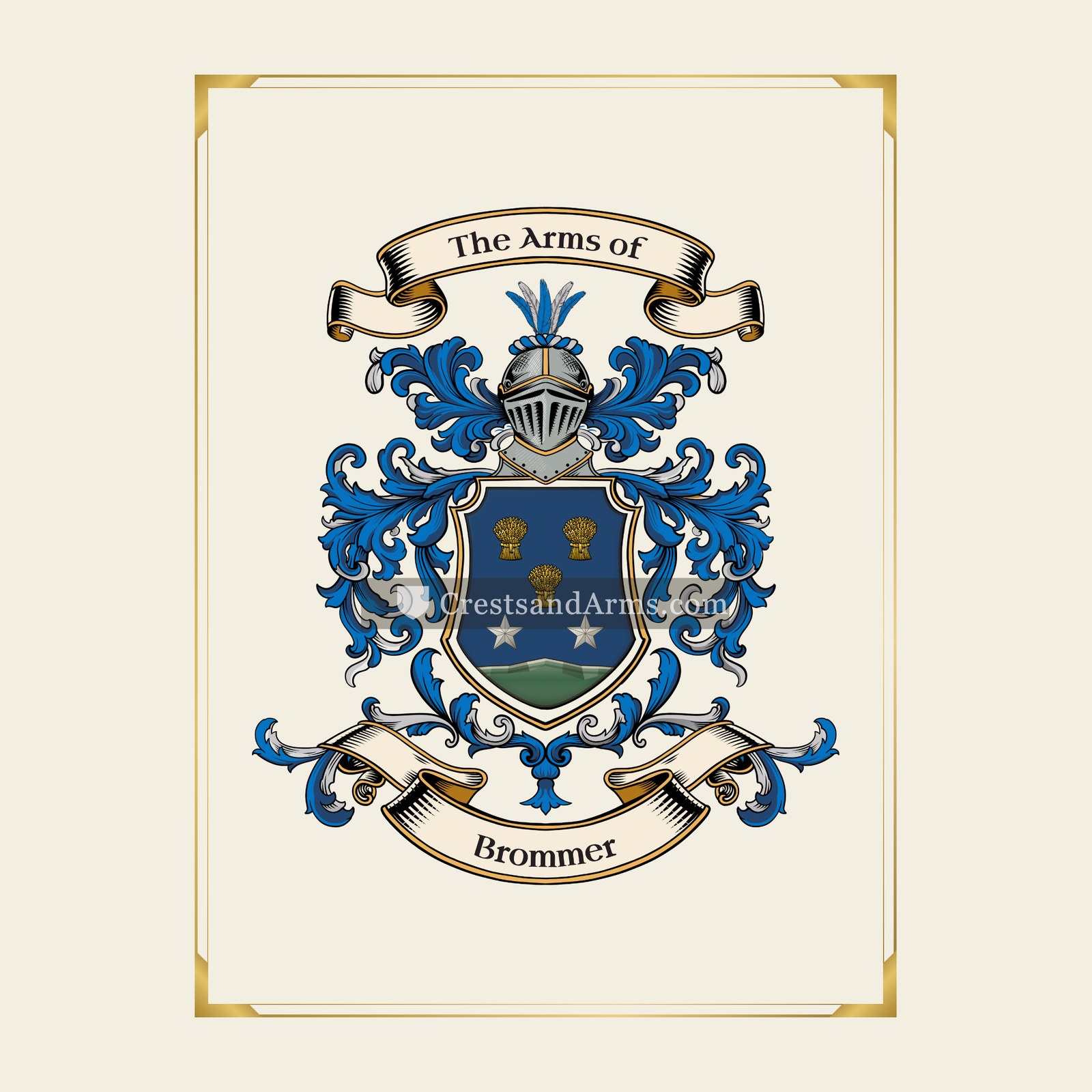 With gold border