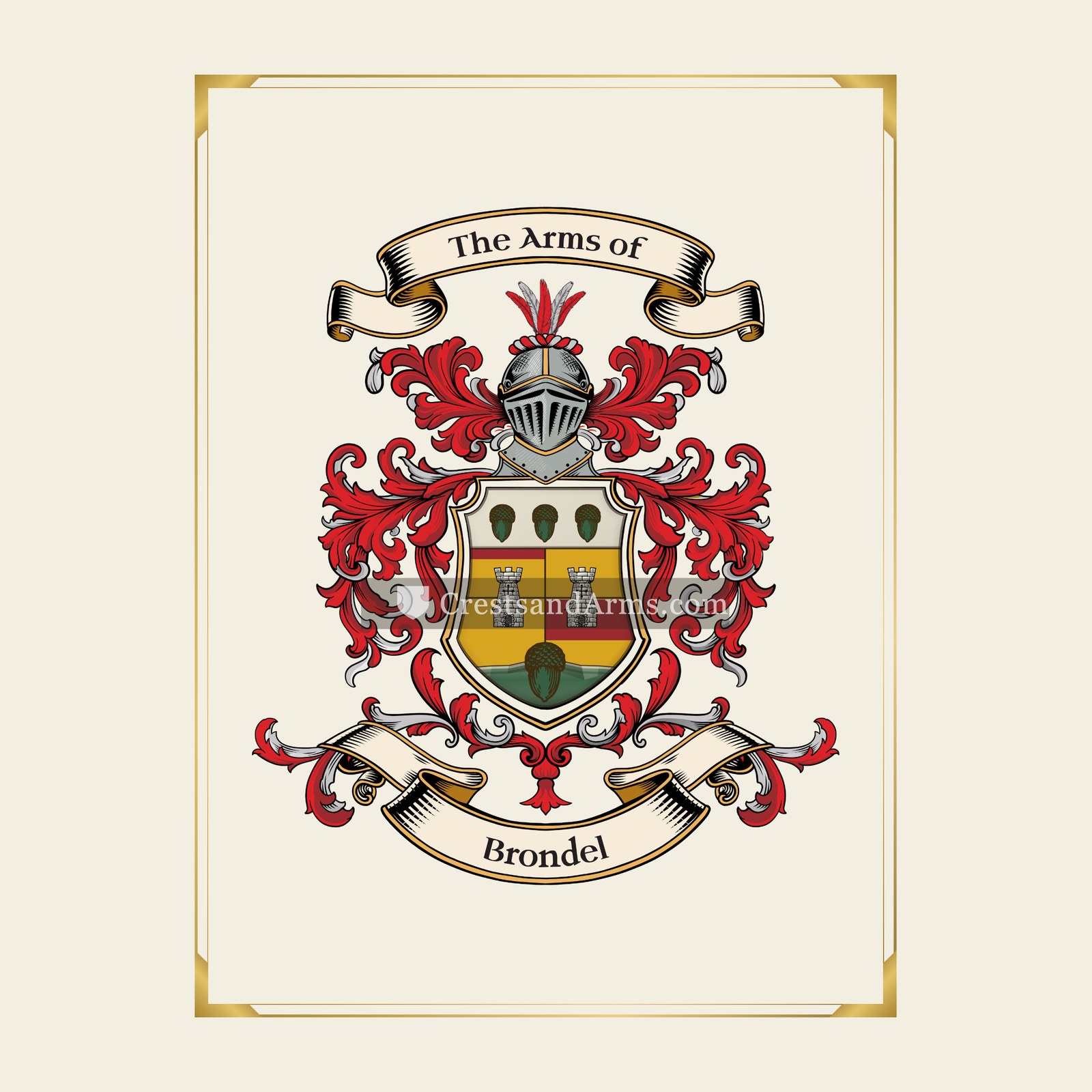 With gold border