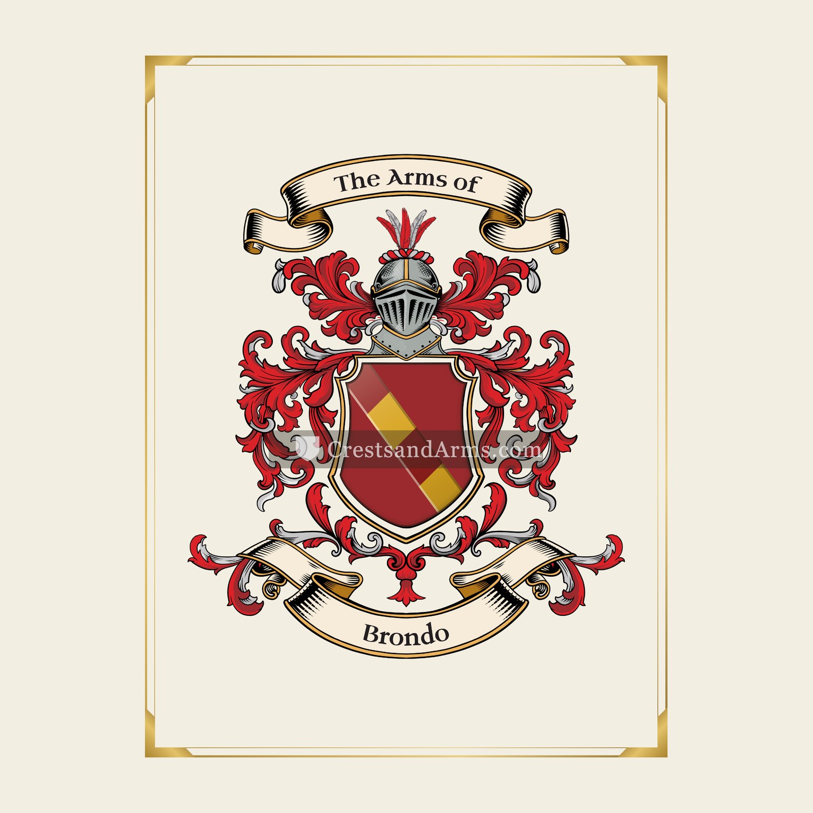 With gold border
