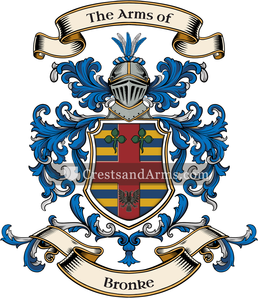 The Bronke coat of arms, drawn from the recorded blazon