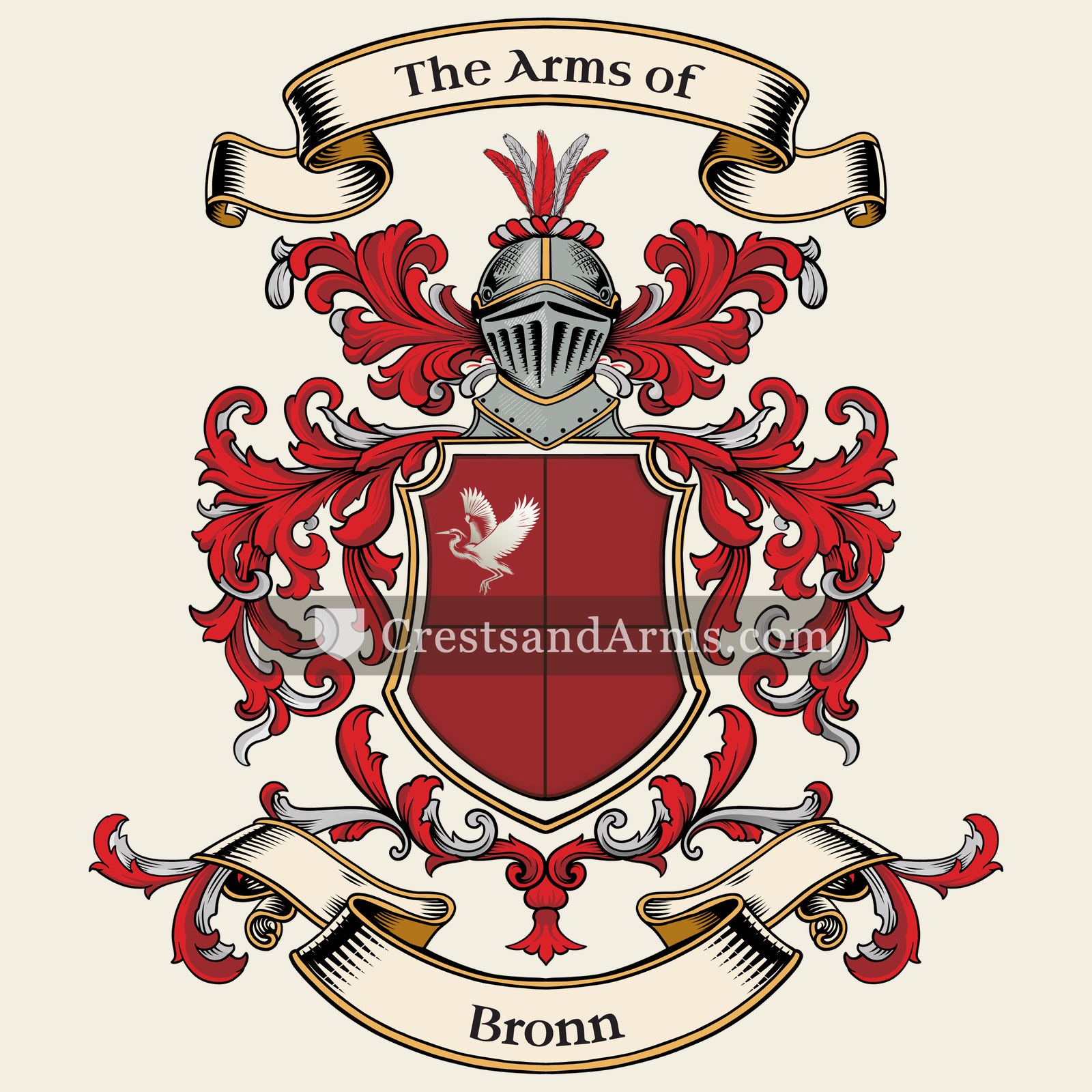 The Bronn coat of arms, drawn from the recorded blazon