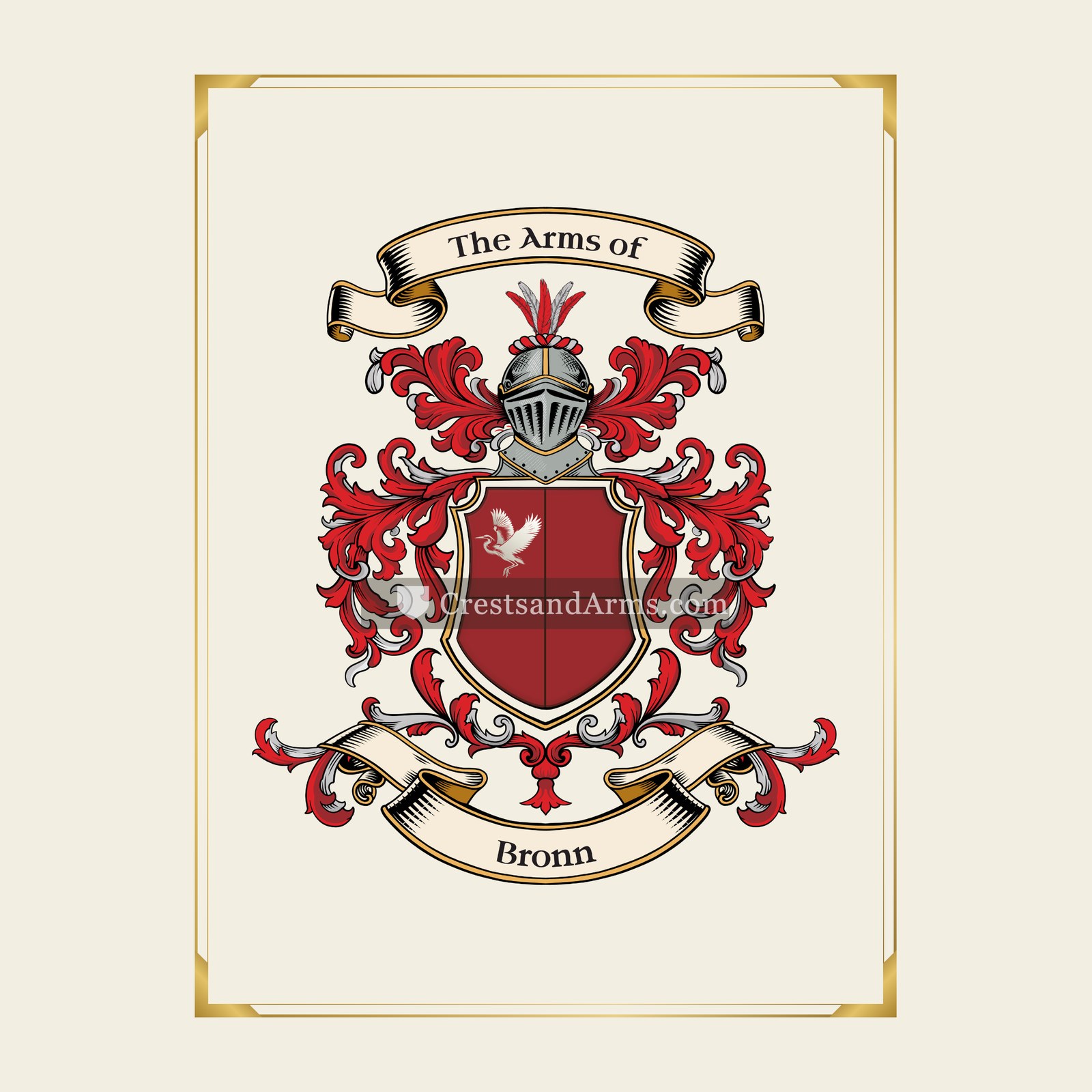 With gold border