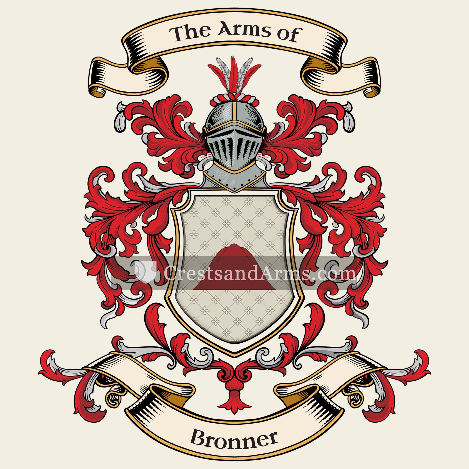 The Bronner coat of arms, drawn from the recorded blazon