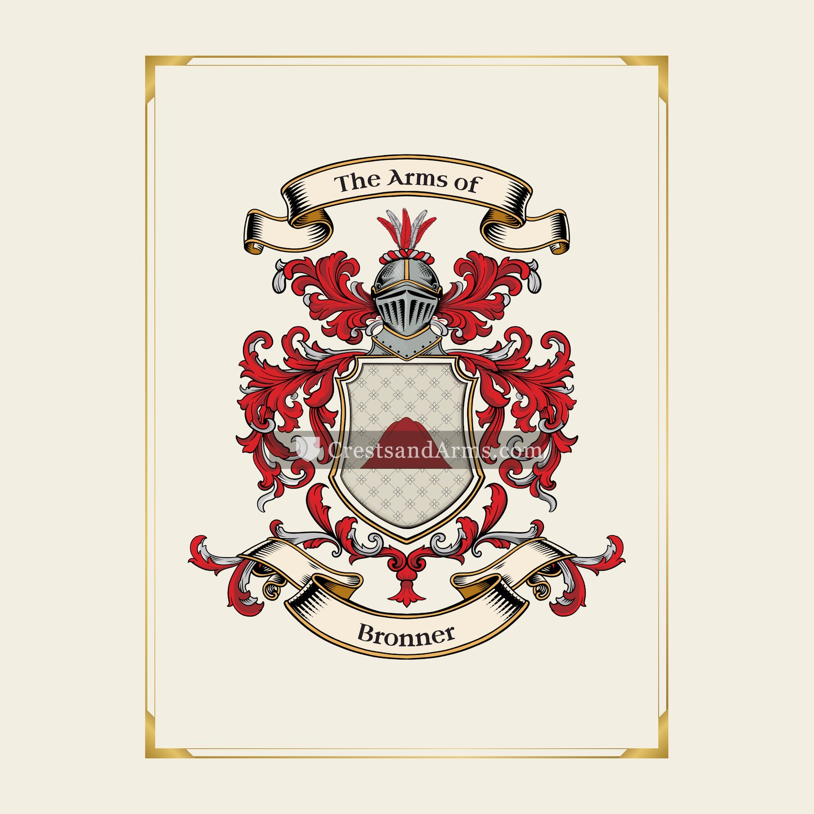 With gold border