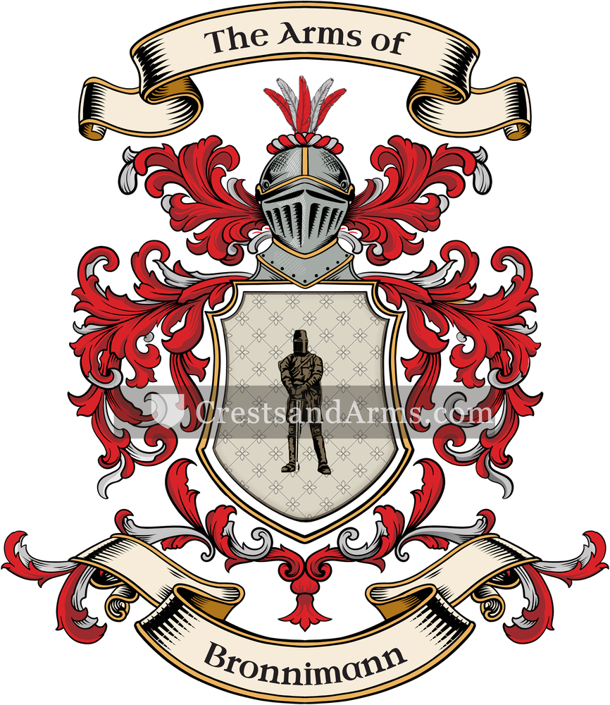 The Bronnimann coat of arms, drawn from the recorded blazon