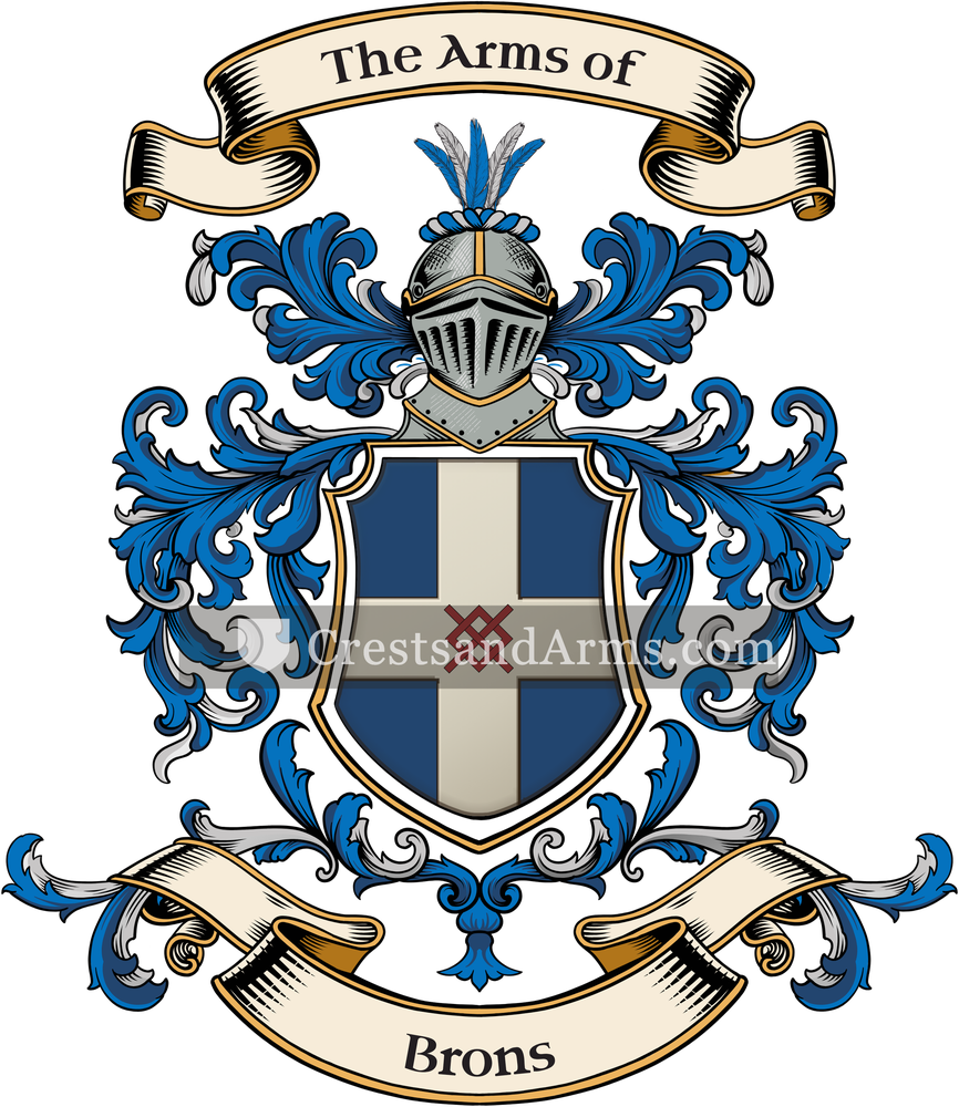The Brons coat of arms, drawn from the recorded blazon