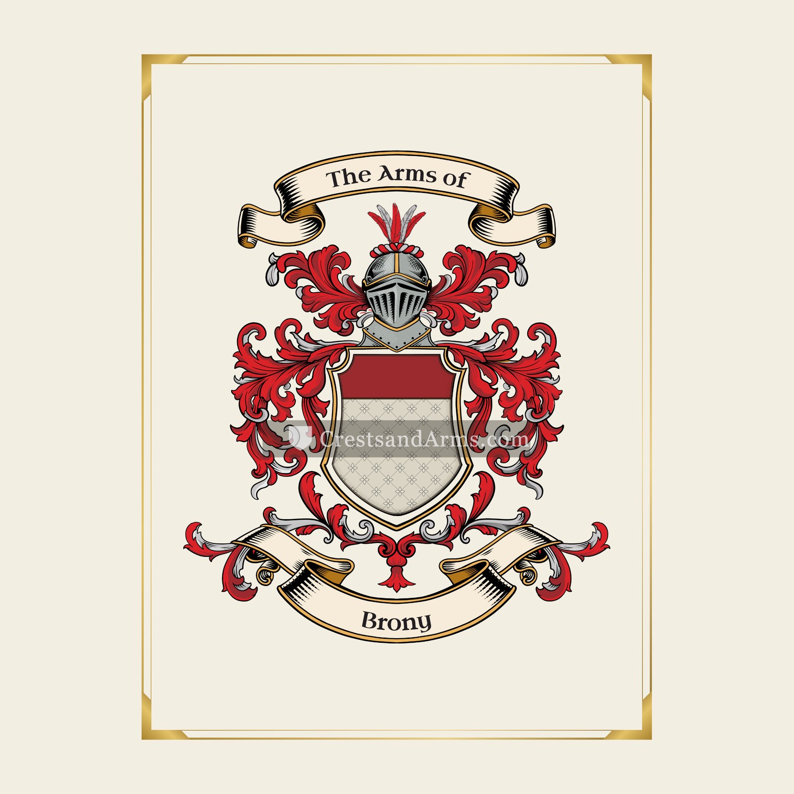 With gold border