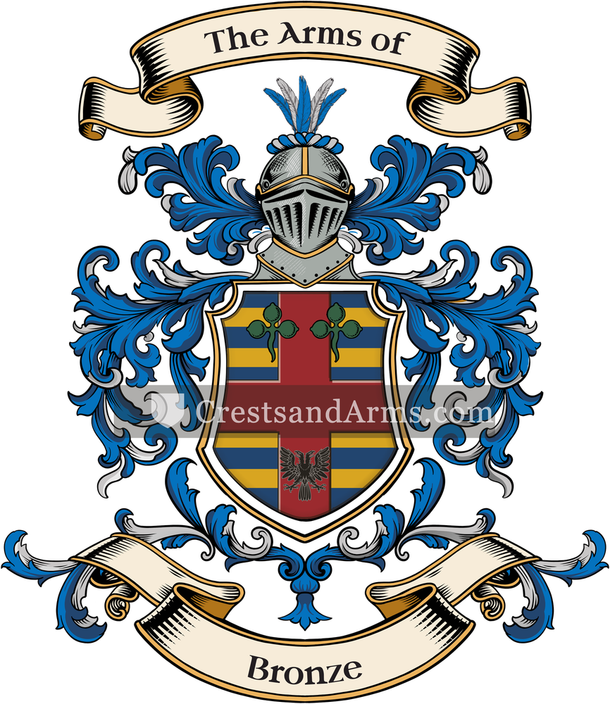 The Bronze coat of arms, drawn from the recorded blazon