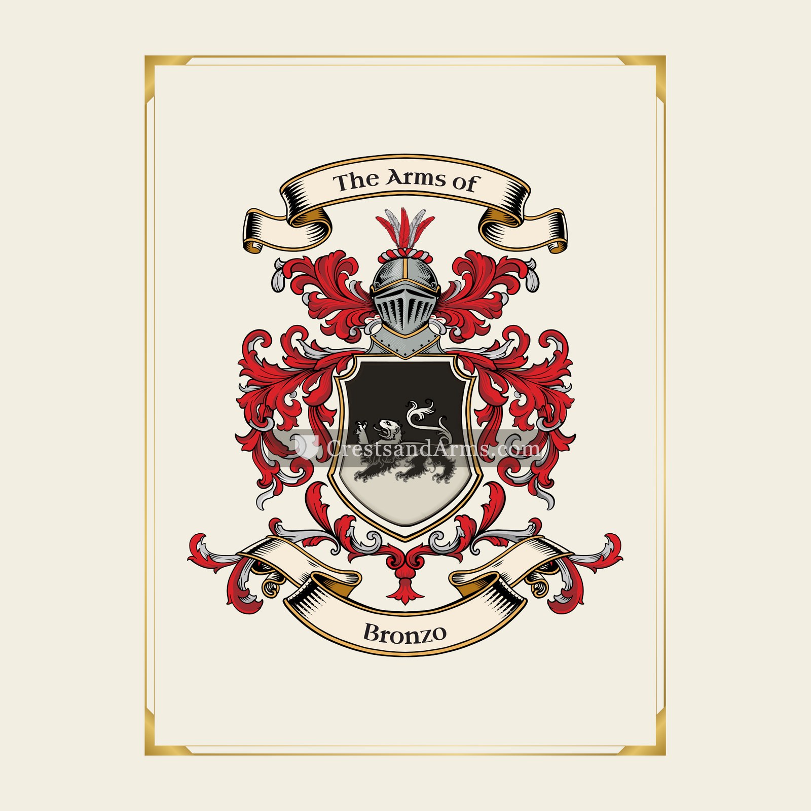 With gold border