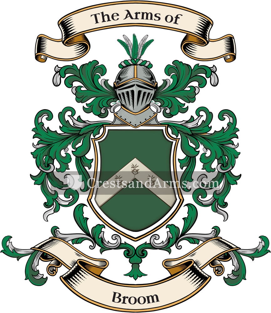 The Broom coat of arms, drawn from the recorded blazon