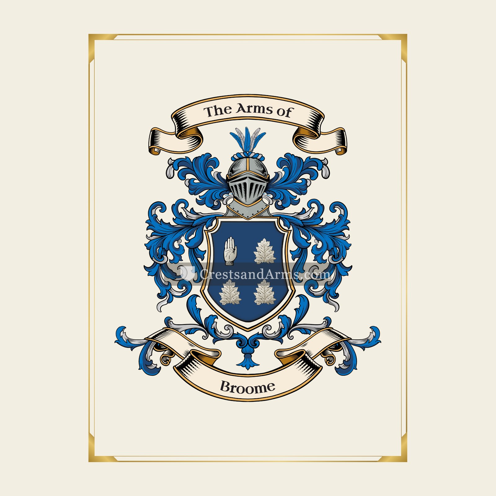 With gold border