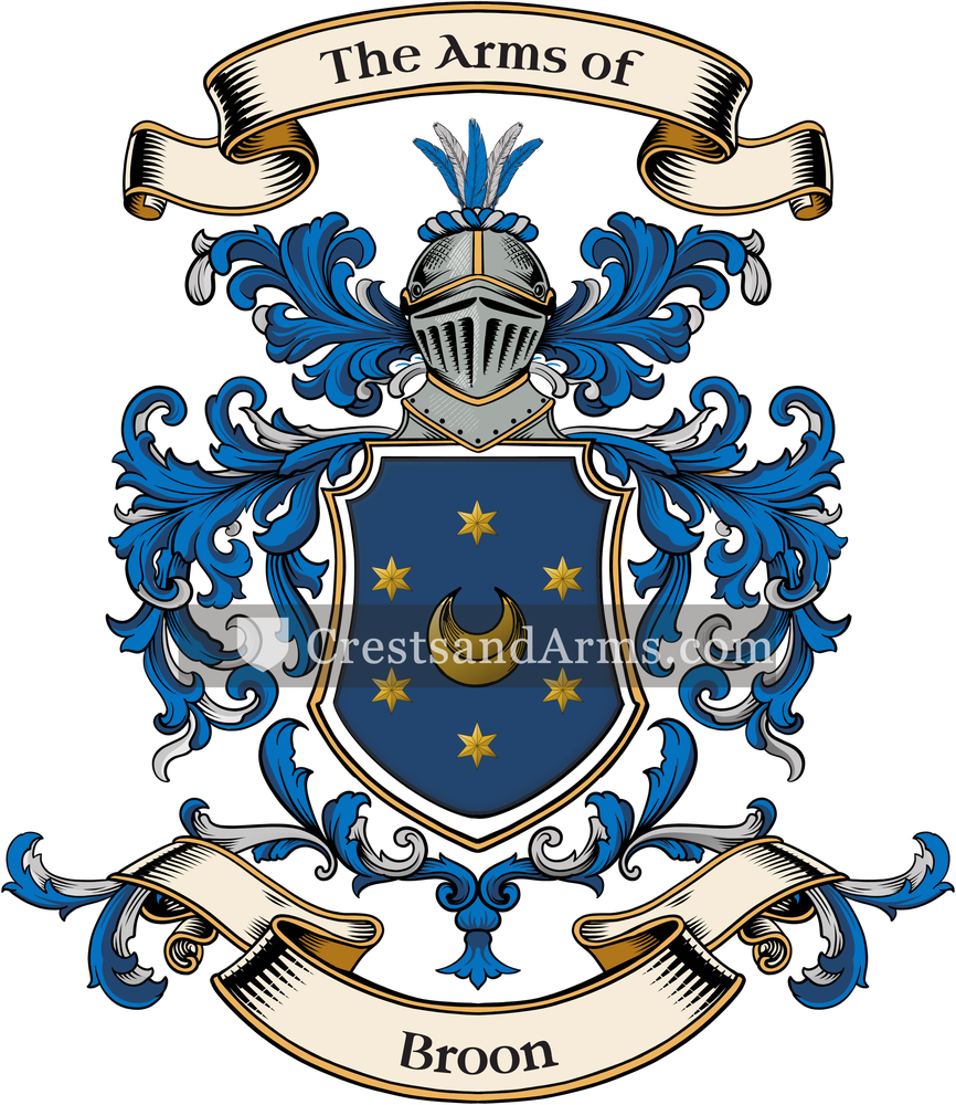 The Broon coat of arms, drawn from the recorded blazon