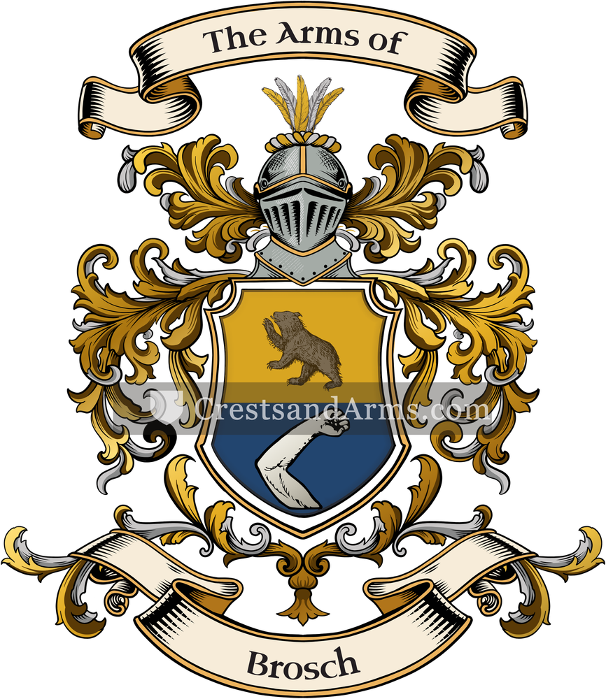 The Brosch coat of arms, drawn from the recorded blazon