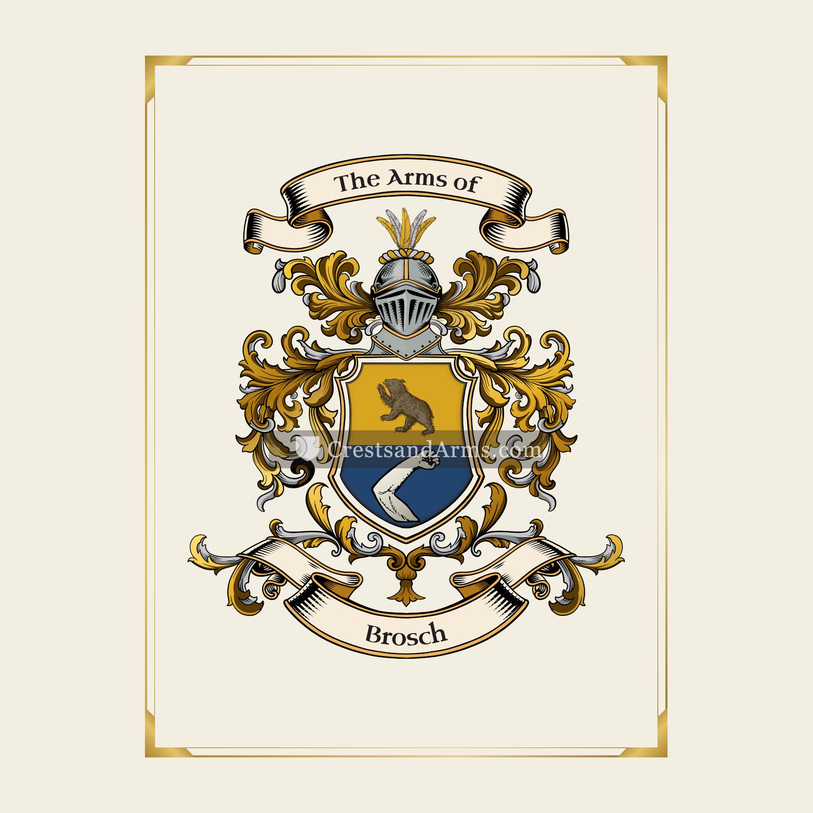 With gold border